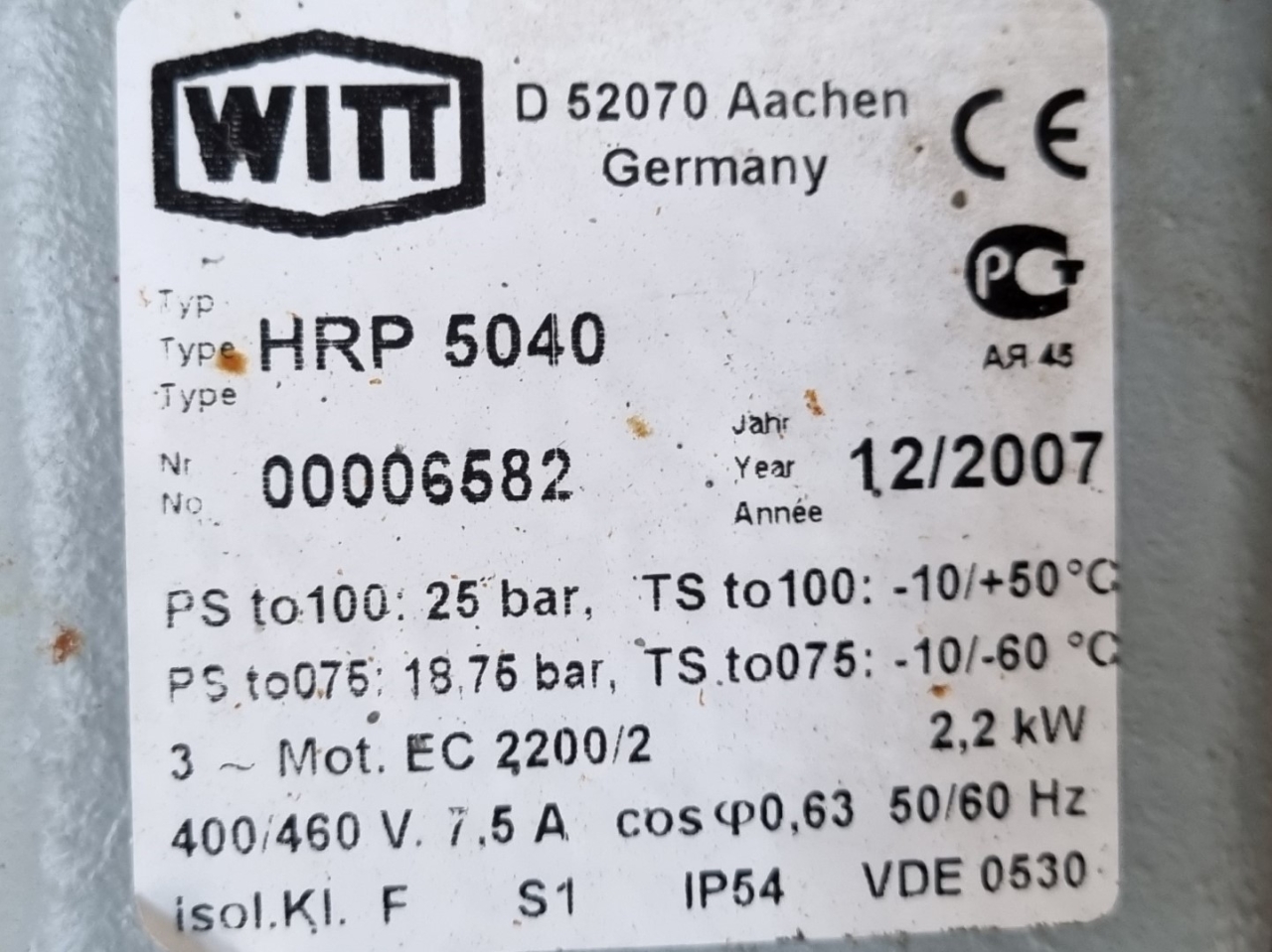 Used Witt HRP 5040 liquid pump. - HOS BV